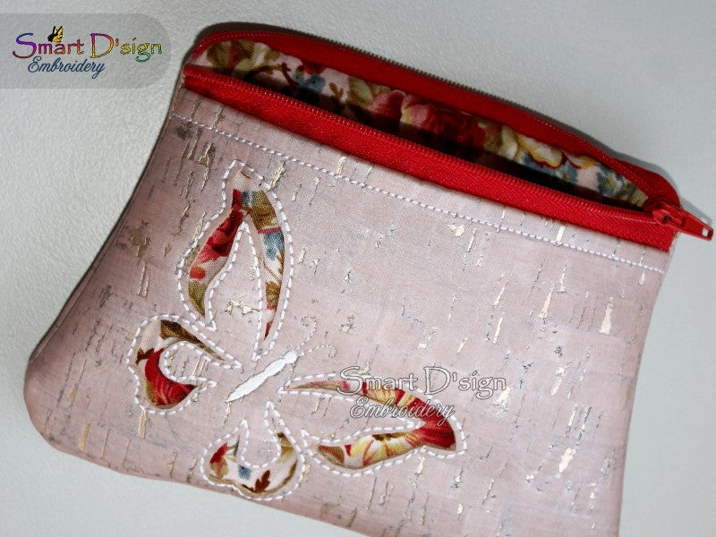 BUTTERFLY CUT NEGATIVE APPLIQUE - ITH ZIPPER BAG
