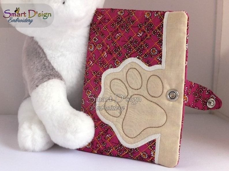 ITH PAW PRINT APPLIQUE NOTEBOOK COVER A6