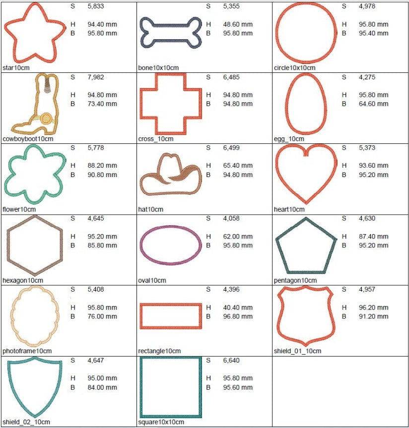 BLANK PATCHES with professional MERROW edge Set Machine Embroidery ...