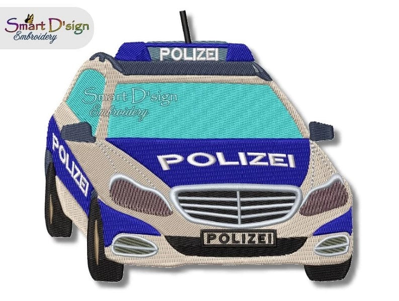 Polizeiauto Stickdatei Maschinensticken - Smart Dsign Embroidery