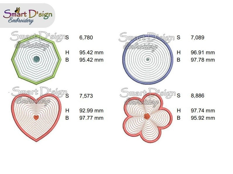 3D RAISED SATIN STITCH APPLIQUE Set Machine Embroidery Design – Smart D ...