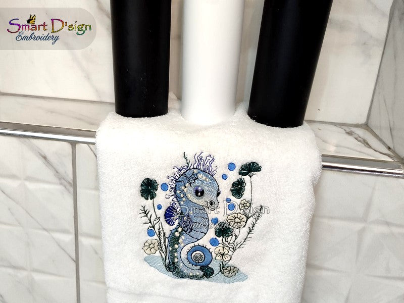 SEAHORSE Fill Stitch w. Doodle Outline