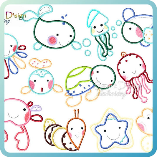 UNDER THE SEA - 12x Baby Nursery Appliques