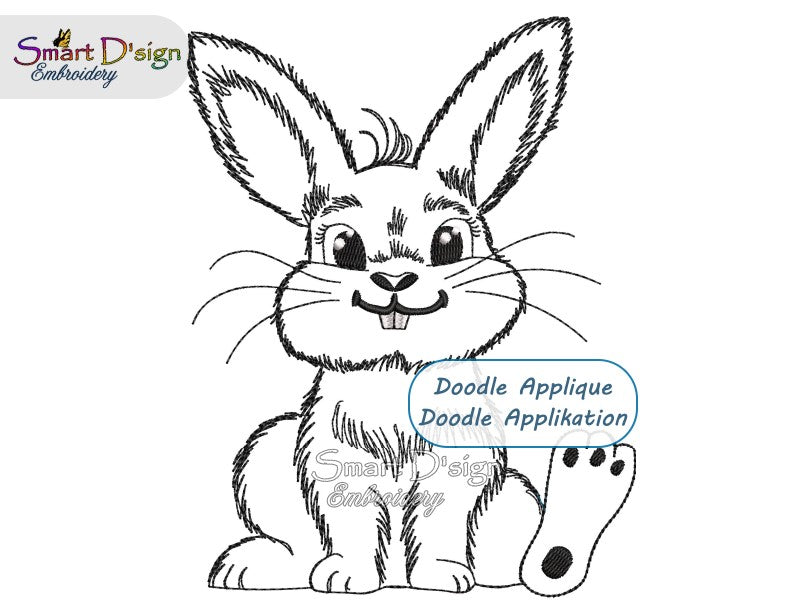 CUTE LITTLE BUNNY #1 Doodle Applique