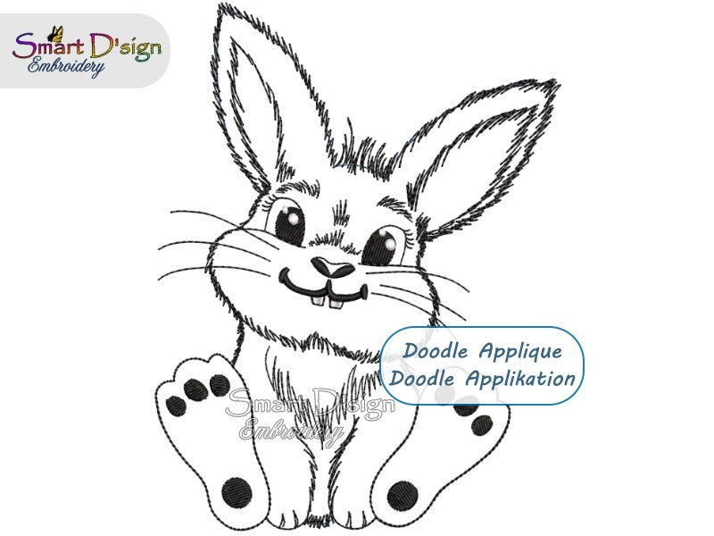 CUTE LITTLE BUNNY #2 Doodle Applique