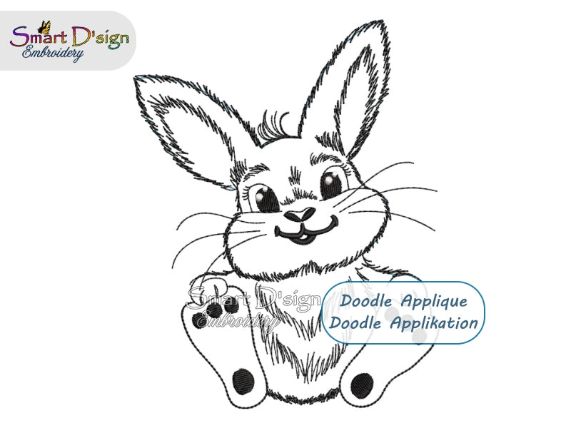CUTE LITTLE BUNNY #3 Doodle Applique