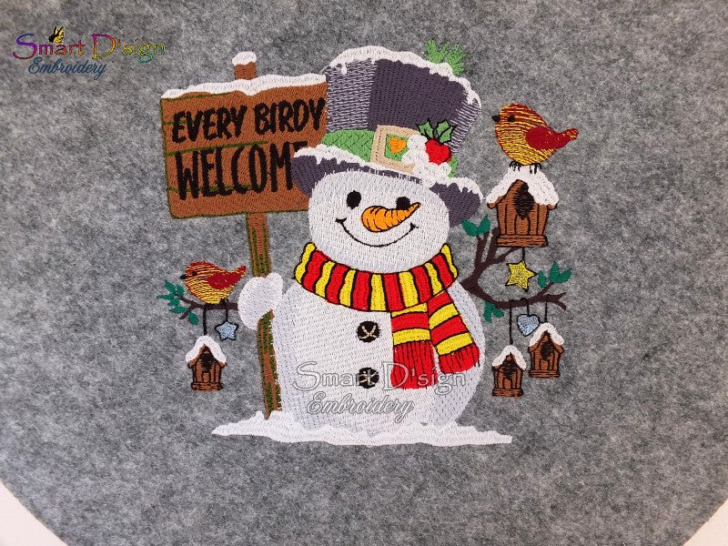 SCHNEEMANN MIT VÖGELN