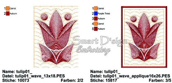 TULPE QUILTBLOCK SPIRALSTICH Set 