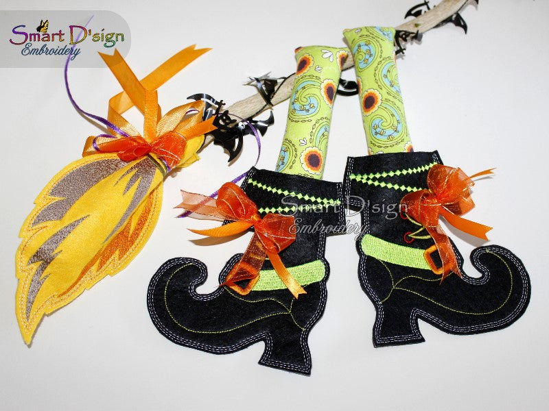 ITH WITCH LEGS - BOOTS & BROOM Halloween