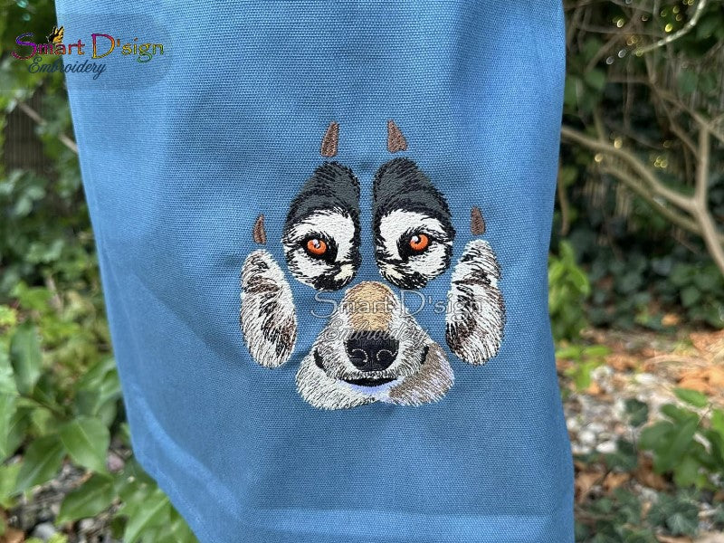 Wolf Paw Print Machine Embroidery Design